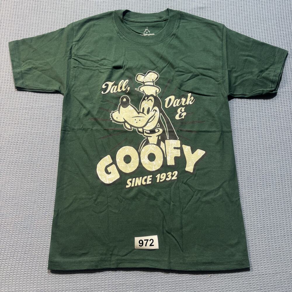Walt Disney World‎ Tall Dark & Goofy Cotton T-Shirt Boys Sz S Green Pre-Owned